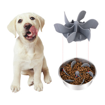 Pet Anti Choke Dog Spiral Αργή τροφοδοσία Μπολ για σκύλους Ένθετο πιάτων με αντιολισθητική βεντούζα Αντιολισθητικό Pet Prevent Obesity Suppl