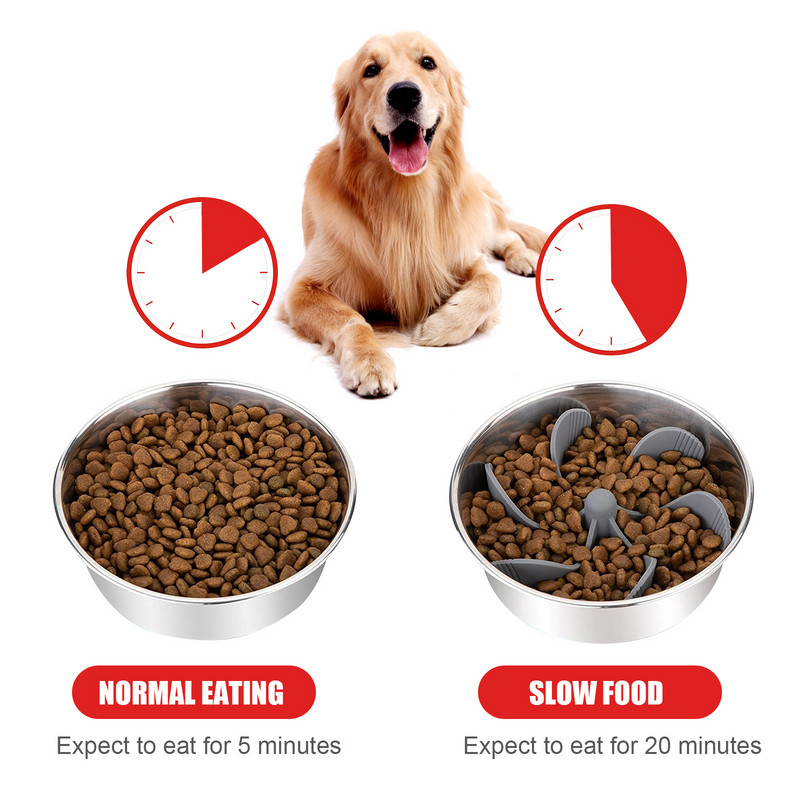 Pet Anti Choke Dog Spiral Slow Feeder Zdjelice za hranu za pse Uložak za posudu s vakuumskom čašicom Neklizajući Anti Gulping Pet Prevent Pretilost Suppl