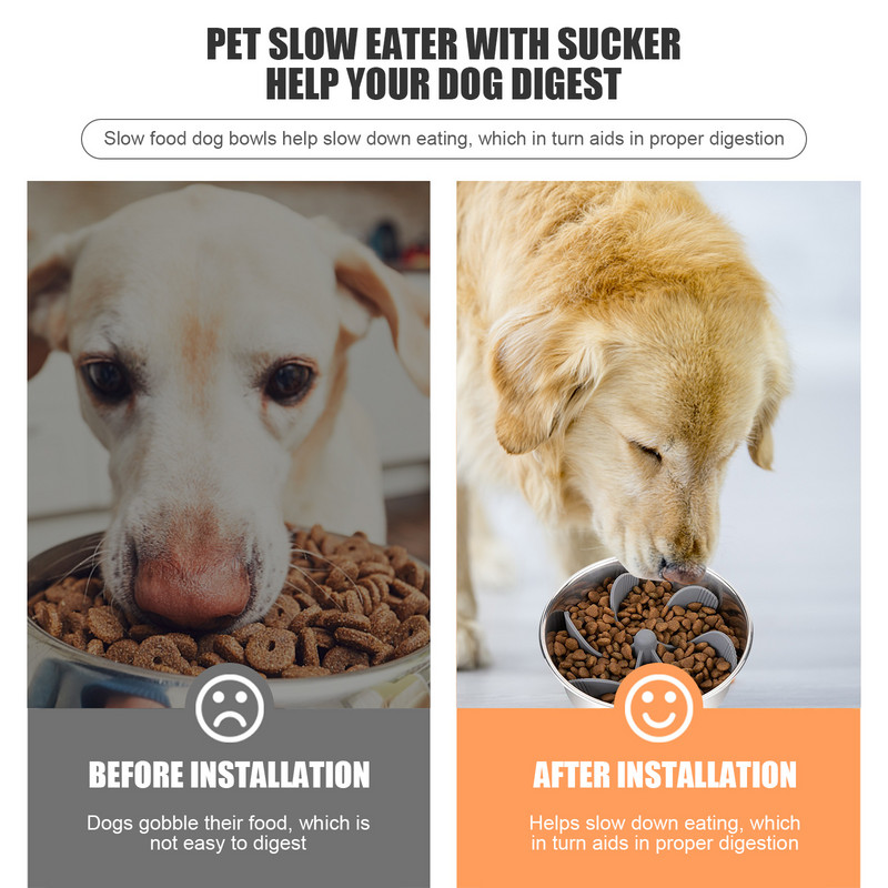 Pet Anti Choke Dog Spiral Slow Feeder Zdjelice za hranu za pse Uložak za posudu s vakuumskom čašicom Neklizajući Anti Gulping Pet Prevent Pretilost Suppl