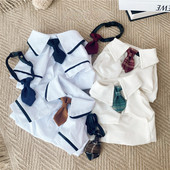 Koledžas stila mājdzīvnieks JK krekls tauriņš Kaķu apkakle Skolas nozīmīte Piespraude Kaķis Bišons Rotaļu apģērbu aksesuāri Kaķēnu aksesuāri