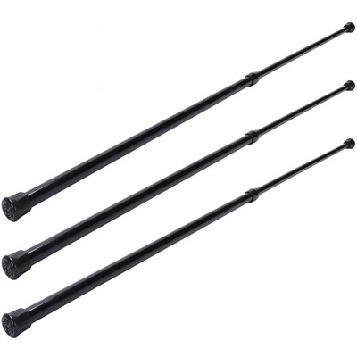 3X atsperes izvelkams aizkaru sliedes stabs teleskopiskais vannas loga spriegošanas stienis, 40-70 cm