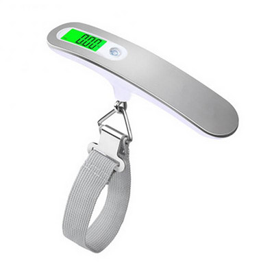 50 kg LCD digitālie bagāžas svari, pārnēsājami 4 ciparu LCD displeji, piekaramie tērauda rūpnīcas svari ar āķi ceļojumu čemodānam