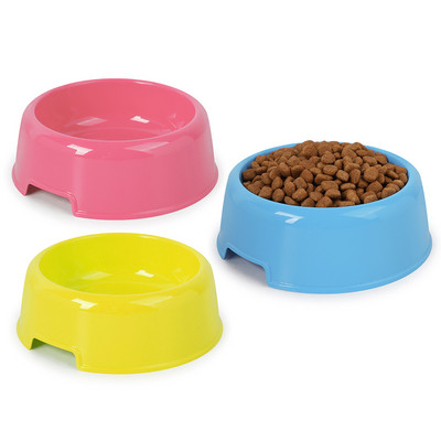 1 db Kiváló minőségű egyszínű kisállattálak cukorka színű könnyű műanyag egytálas kis kutya macska tál kisállat etető kellékek
