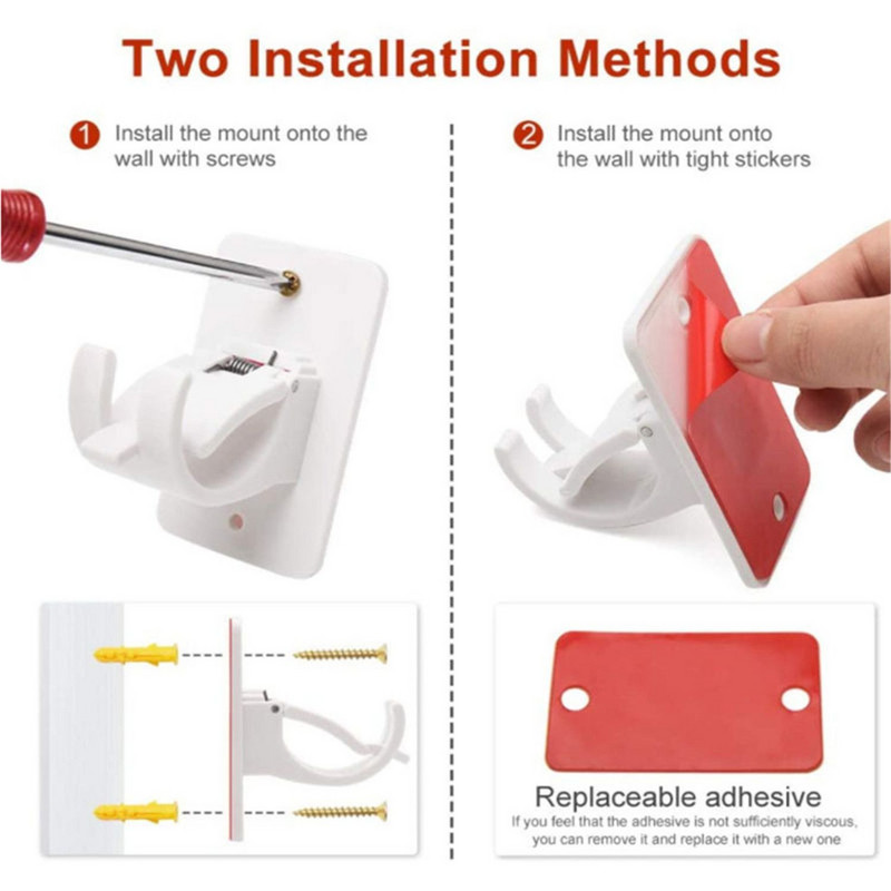 Dvieļu plastmasas skrūves Pašlīmējošas montāžas kronšteins Sienas āķi Stiprinājuma stieņa turētājs Aizkaru stieņa turētājs