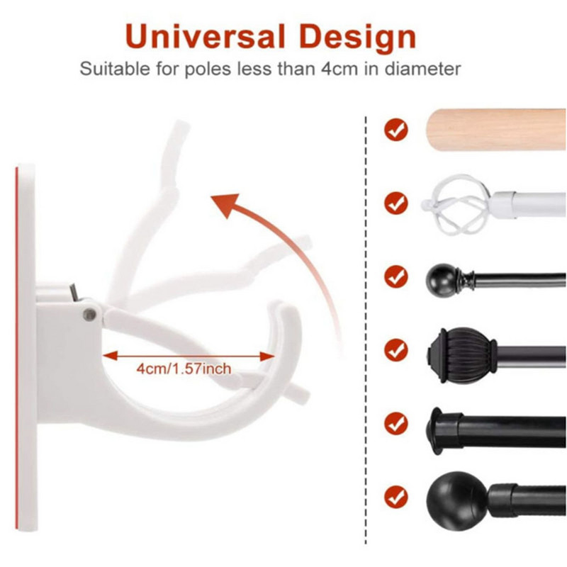 Dvieļu plastmasas skrūves Pašlīmējošas montāžas kronšteins Sienas āķi Stiprinājuma stieņa turētājs Aizkaru stieņa turētājs