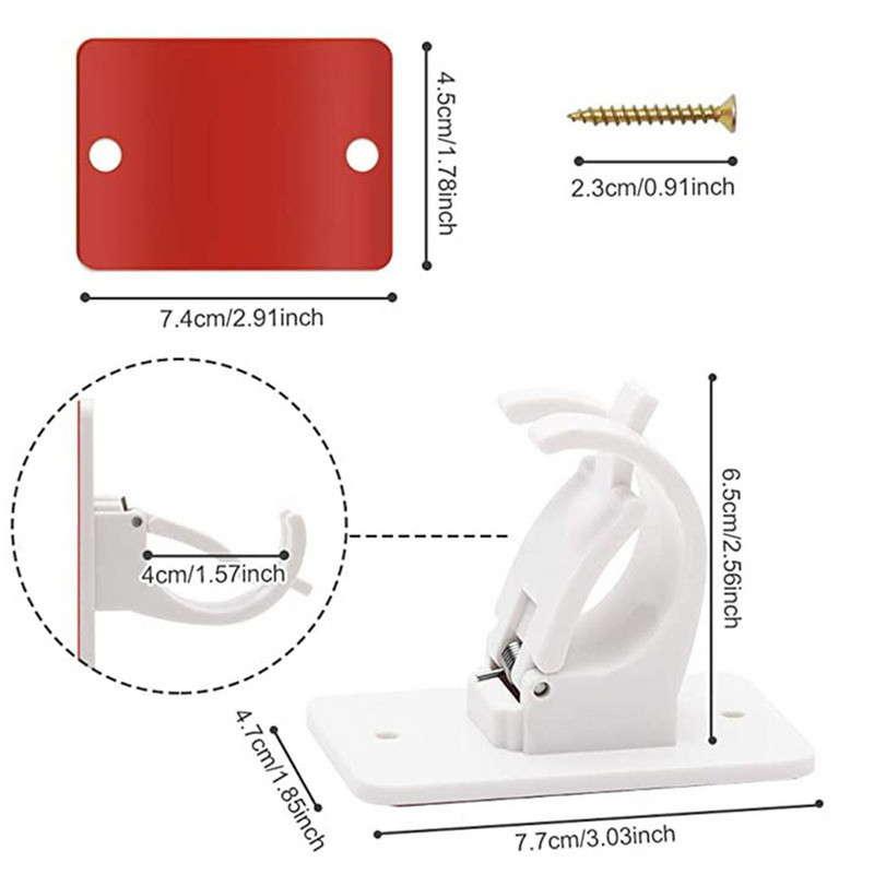 Dvieļu plastmasas skrūves Pašlīmējošas montāžas kronšteins Sienas āķi Stiprinājuma stieņa turētājs Aizkaru stieņa turētājs