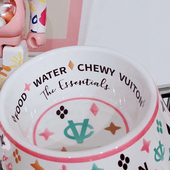 Μπολ Chewy Dog Bowl，Με σουπλά Puppy Cat Feeder Αντιολισθητικό Crash French Bulldog Bowl-Για μικρούς σκύλους，Πολυτελές μπολ για γάτες