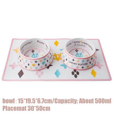 Zdjelice za žvakanje pasa， s podloškom Puppy Cat Feeder Neklizajuća Crash zdjela francuskog buldoga-za male pse，luksuzna mačja zdjela