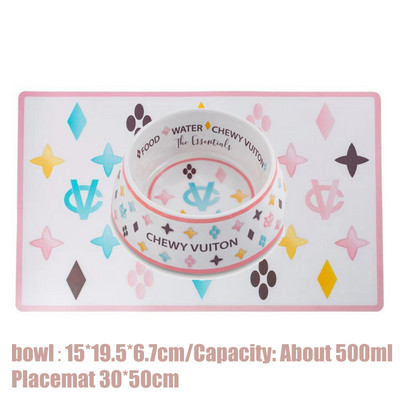 Zdjelice za žvakanje pasa， s podloškom Puppy Cat Feeder Neklizajuća Crash zdjela francuskog buldoga-za male pse，luksuzna mačja zdjela