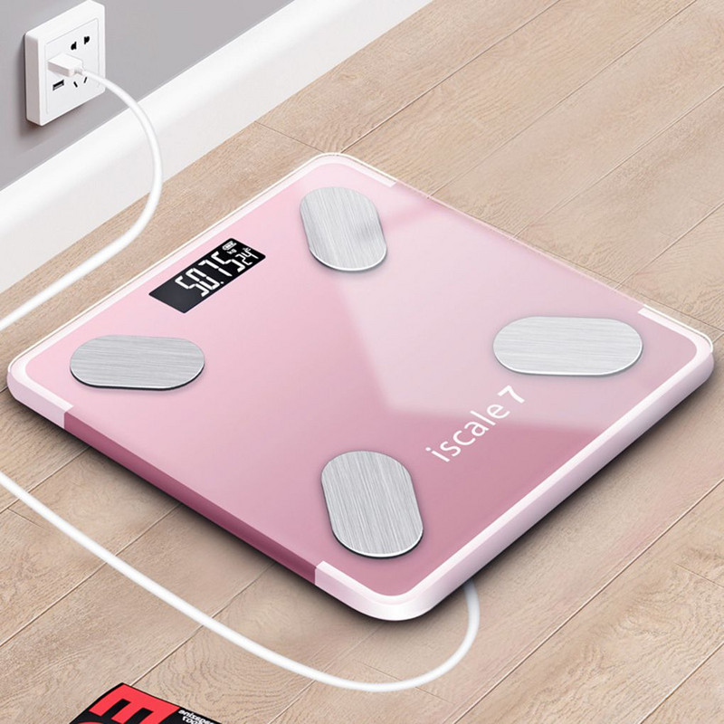 Bluetooth vaga za tjelesnu masnoću Pametni zaslon s pozadinskim osvjetljenjem Vaga za vodu Mišićna masa BMI tjelesna težina Kupaonska vaga