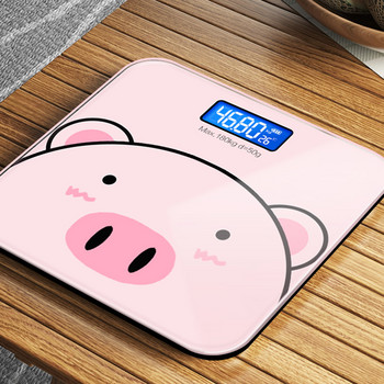 Точност 0,01 кг домакинска везна Сладко анимационно прасенце Електронна везна за домашна баня Здраве за претегляне Везна за телесно тегло