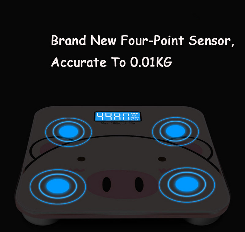 Preciznost 0,01 KG Vaga za kućanstvo Slatki crtani prasac Elektronska vaga Vaga za tjelesnu težinu za kućnu kupaonicu