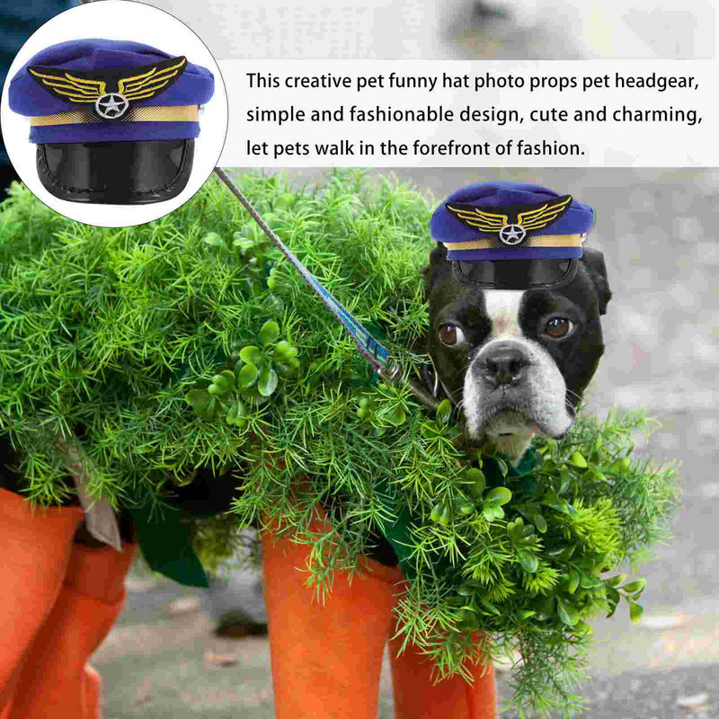 Cepure Pilot Kapteinis Pet Cosplay Kostīms Cepure Sailor Bakerboynewsboy Copairline Kids Mini kleita grezna kaķa suņa galvassega
