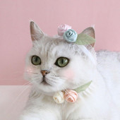 Podesiva kopča s jastogom Dizajn ogrlice za kućne ljubimce 3D cvjetni ukras Ogrlica za mačke Elastična ukrasna baršunasta ogrlica za kućne ljubimce Oprema za kućne ljubimce