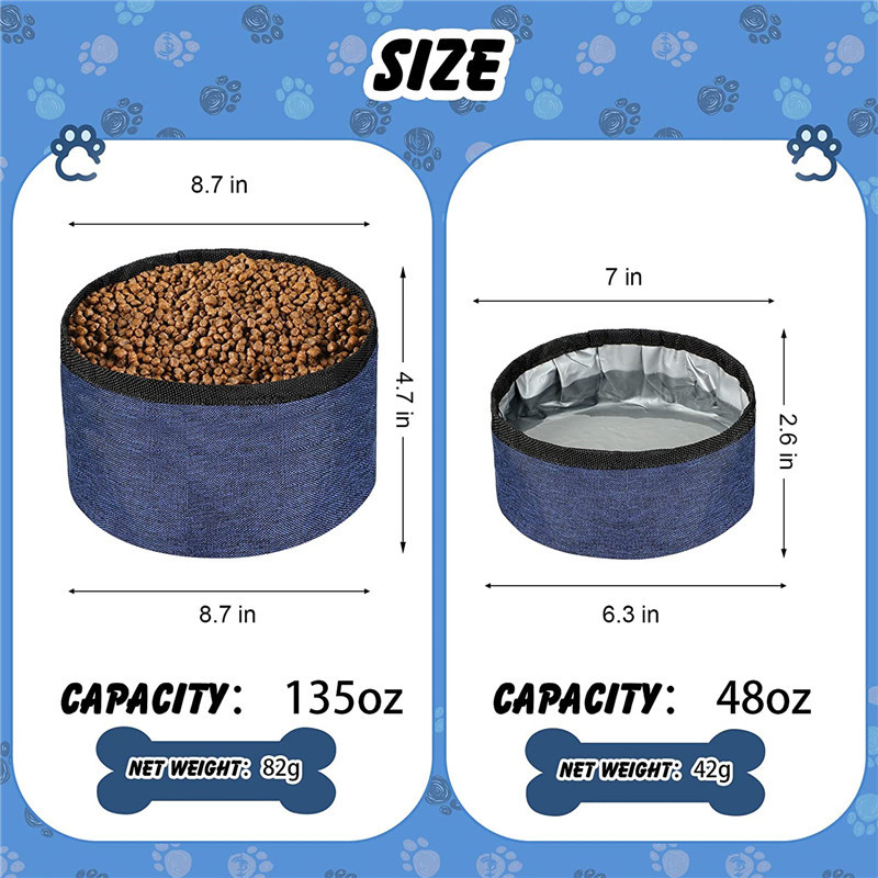 Prijenosne zdjelice za pse Putna sklopiva, sigurna, sklopiva posuda za vodu za mačke, kućne ljubimce, pse na otvorenom, sklopiva zdjelica za hranu za male, velike pse