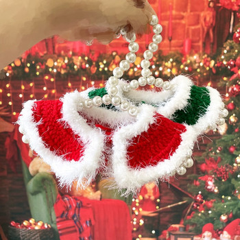 Χριστουγεννιάτικο πλεκτό σαλιάρα Πρωτοχρονιάτικο γιακά γατάκι Κόκκινο καπέλο για λήψη φωτογραφιών Πουλήστε χαριτωμένο αξεσουάρ για λαγουδάκι γάτα ινδικό χοιρίδιο κουνέλι