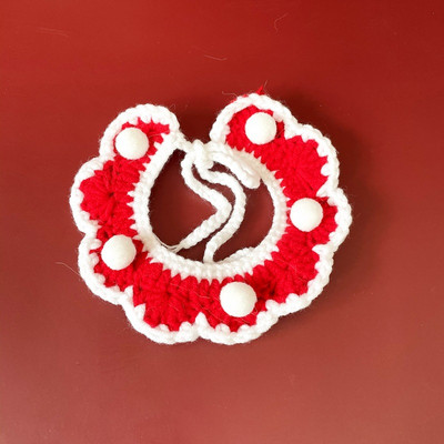 Kućni ljubimac Božićni pleteni biber Novogodišnja ogrlica za mače Crvena kapa Plašt Fotografiraj Prodaj Sladak za mačku Zeko Zamorac Kunić Dodaci