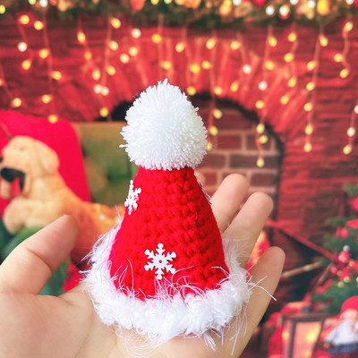 Kućni ljubimac Božićni pleteni biber Novogodišnja ogrlica za mače Crvena kapa Plašt Fotografiraj Prodaj Sladak za mačku Zeko Zamorac Kunić Dodaci