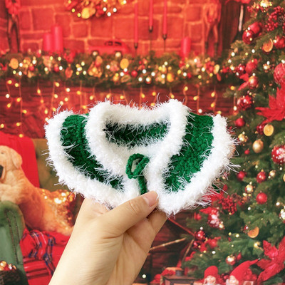 Kućni ljubimac Božićni pleteni biber Novogodišnja ogrlica za mače Crvena kapa Plašt Fotografiraj Prodaj Sladak za mačku Zeko Zamorac Kunić Dodaci