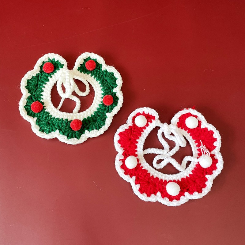 Kućni ljubimac Božićni pleteni biber Novogodišnja ogrlica za mače Crvena kapa Plašt Fotografiraj Prodaj Sladak za mačku Zeko Zamorac Kunić Dodaci