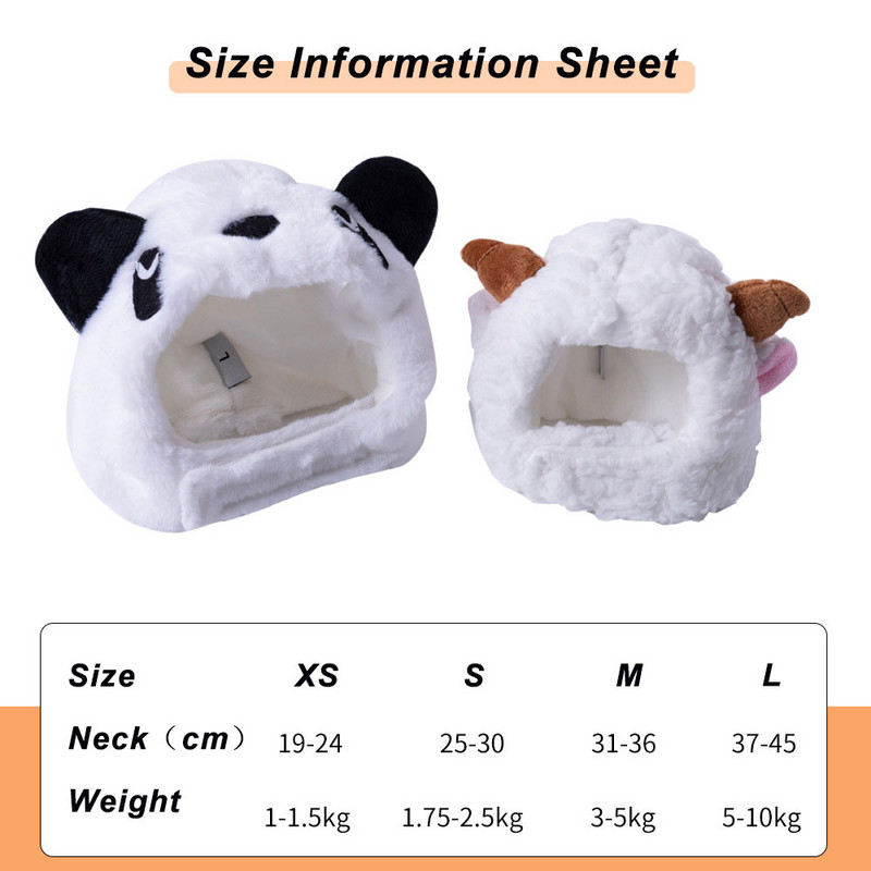 Smiješne mačje kape Pamučna pokrivala za kućne ljubimce za mačiće Slatka panda mačka Dodaci Topli pribor za štene Crtići u obliku psa Kostim za igru