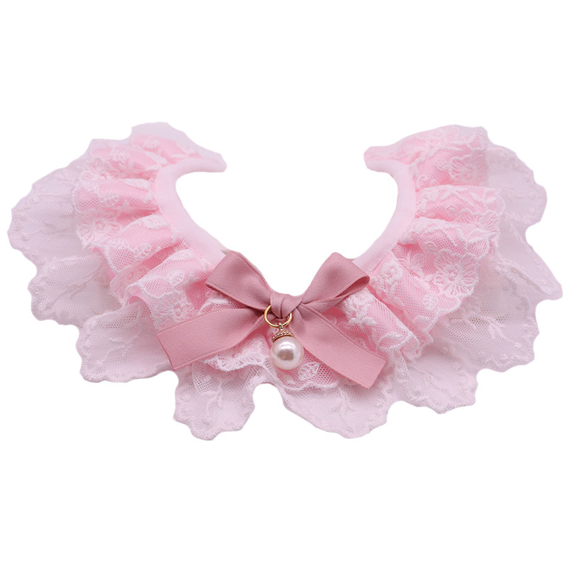 Ružičasta princeza Čipka Mačka Bib Ovratnik Slatki pogled Nakit Pas Mašne Ogrlica Šal za kućne ljubimce Slatko mače Štene Vrat Pinni Dodaci Krpa