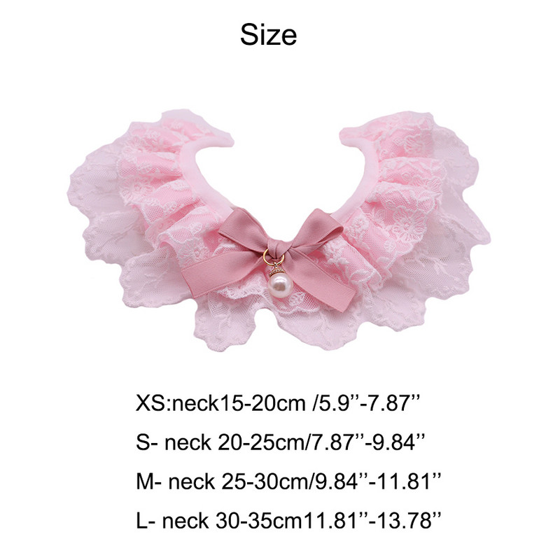 Ružičasta princeza Čipka Mačka Bib Ovratnik Slatki pogled Nakit Pas Mašne Ogrlica Šal za kućne ljubimce Slatko mače Štene Vrat Pinni Dodaci Krpa