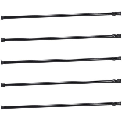 5X rastezljive teleskopske šipke za zavjese s oprugom opterećene mrežastim vlaknom za zatezanje, 70-120 cm, crne