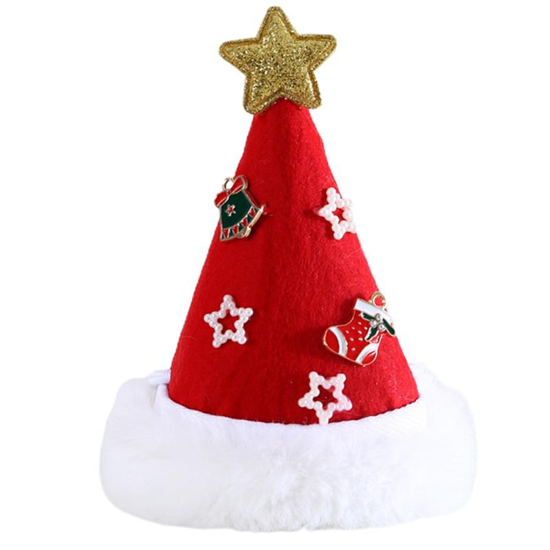 Mīksta plīša Ziemassvētku mājdzīvnieku cepure Svētku zvaigzne kaķu suņu ballīšu cepure Suņa kostīms vāciņš kaķēns kucēns konusa cepure Mājdzīvnieku Ziemassvētku cepures aksesuāri