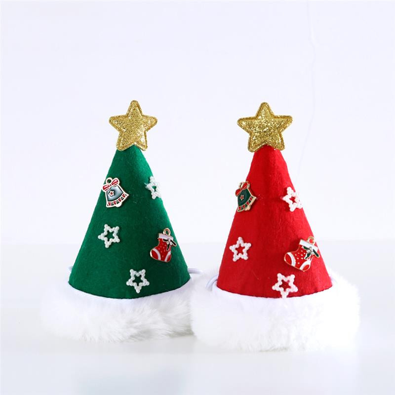 Mīksta plīša Ziemassvētku mājdzīvnieku cepure Svētku zvaigzne kaķu suņu ballīšu cepure Suņa kostīms vāciņš kaķēns kucēns konusa cepure Mājdzīvnieku Ziemassvētku cepures aksesuāri