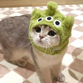 Mačka Slatka crtana ukrasna smiješna mačka Pokrivala za glavu Mačka Pas Šešir Pokrivala za glavu Ljubimac Slatki smiješni artefakt Topli plišani šešir za kućne ljubimce Rekviziti za fotografije kućnih ljubimaca