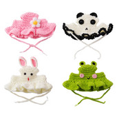 Smieklīga cepure kaķim multfilma tamborēta forma saģērbt kostīms mājdzīvnieku cepure Ziemassvētku cosplay silta galvassega suņu kaķu aksesuāri