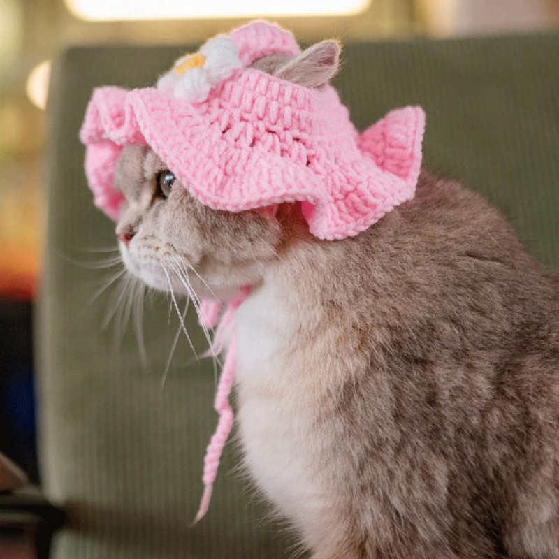 Smieklīga cepure kaķim multfilma tamborēta forma saģērbt kostīms mājdzīvnieku cepure Ziemassvētku cosplay silta galvassega suņu kaķu aksesuāri
