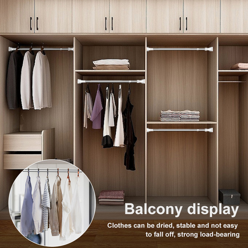 Teleskopska šipka za odjeću bez probijanja, podesive šipke za zavjese za tuširanje i dodaci, produljiva šipka, potporna šipka od nehrđajućeg čelika