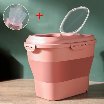 Sklopivi spremnici za pohranu hrane za kućne ljubimce, hermetički zatvoreni spremnici za pse, mačke, zatvorena kanta za pohranu suhe hrane, pribor za kućne ljubimce