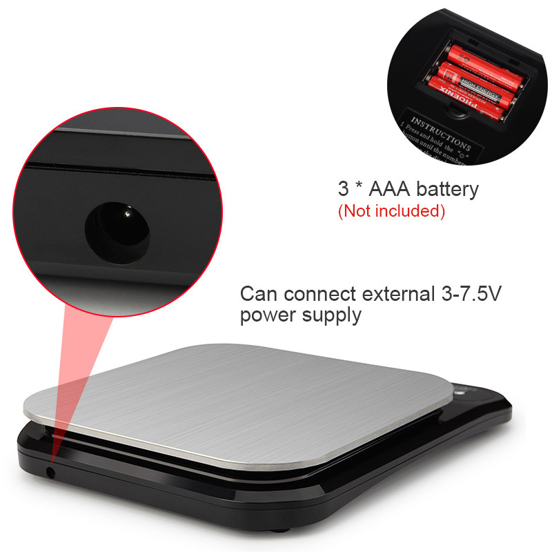 3kg/5kg/10kg 0,1g/1g augstas precizitātes fona apgaismojuma elektriskie svari ar 3-9V USB uzlādi, nerūsējošā tērauda virtuves svari Svari