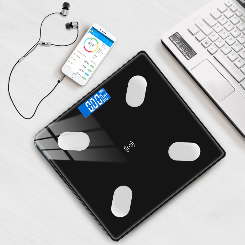 Podna kupaonska vaga Bluetooth vaga LED digitalna elektronička vaga Smart Body Fat Balance Sync Aplikacija za pametni telefon
