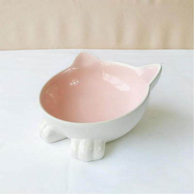 Slatka keramička zdjela za mačke Neklizajući oblik cvijeta Novi psi s visokim nogama Hranilica za štene Hranjenje hrane Voda Povišena uzdignuta posuda Potrepštine za kućne ljubimce