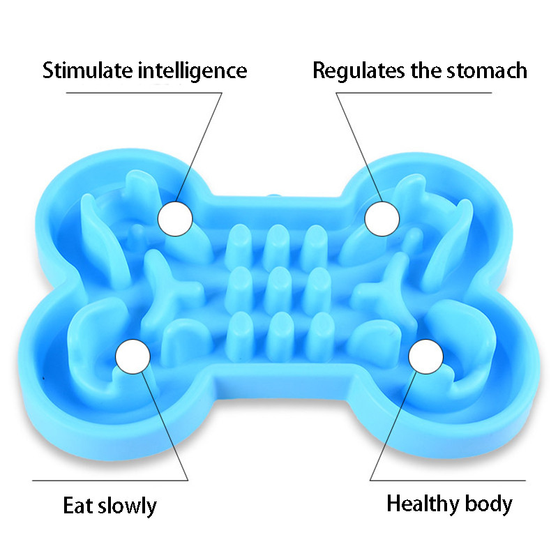 Zdjela za pse za kućne ljubimce Zdrava, mekana guma, hranilica za sporu hranu, protuklizna, protiv gutanja, putna zdjelica za psa mačke, spora hranilica za hranjenje hranom