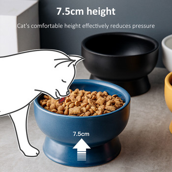 Μπολ για τροφές για γάτες Κεραμικά κατοικίδιων σε σκανδιναβικό στυλ Πιάτα ταΐσματος για κουτάβι γατάκι λαιμόκοψη ματ αγγειοπλαστικό μπολ Αξεσουάρ φαγητού για σκύλους