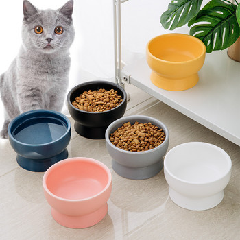 Μπολ για τροφές για γάτες Κεραμικά κατοικίδιων σε σκανδιναβικό στυλ Πιάτα ταΐσματος για κουτάβι γατάκι λαιμόκοψη ματ αγγειοπλαστικό μπολ Αξεσουάρ φαγητού για σκύλους