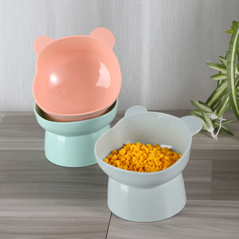 Lemmikloomatoidukauss, kallutatav kõrge alumine kaelakaitse Kassi koerakauss Vesisööt Kassitoit kõrge jalaga lemmikloomakaussi tarvikud