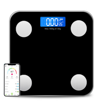 Интелигентна телесна везна 2022 г. Нов 180 кг 396 фунта Измерване на тегло Съдържание на телесна мазнина и вода Свържете приложението за смартфон Цвят Бял Черен Зелен