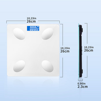 Έξυπνη ηλεκτρονική ζυγαριά BMI Bluetooth Ζυγαριά σωματικού λίπους LED Ψηφιακή ασύρματη ζυγαριά μπάνιου Weight Scale Body Composition Analyzer App