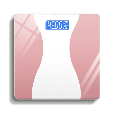 Vannas istabas svari, personīgais svars digitālais stikls, cilvēka svari rozā krāsā