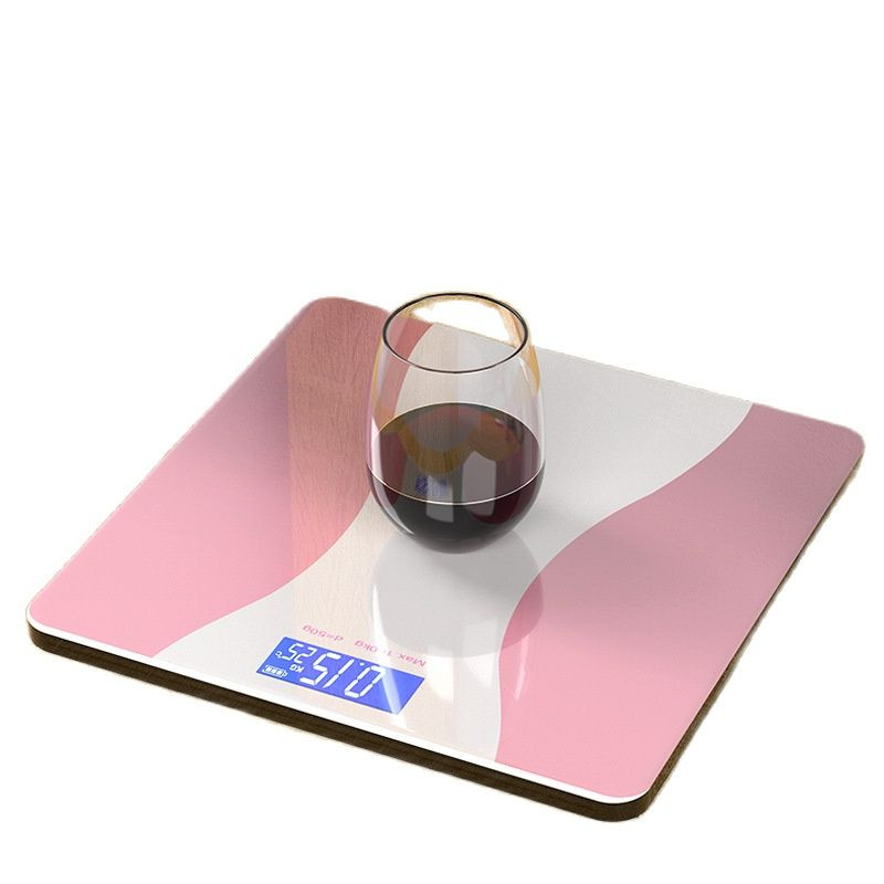 Vannas istabas svari, personīgais svars digitālais stikls, cilvēka svari rozā krāsā