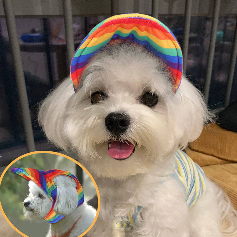 Bejzbolska kapa za pse Pseća kapa za sunčanje s obodom Sportovi na otvorenom za kućne ljubimce Zaštita od sunca Bejzbolska kapa s rupama za uši za mačke, pse Šareni SM