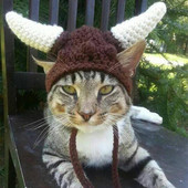 Slatka crtana mačka, ručno rađena šešir za kućne ljubimce, podesiva kapa, mali srednji psi, mačja kapa, pamučni konac, šešir, kapa s rogom, dodatak za dekoraciju kućnih ljubimaca