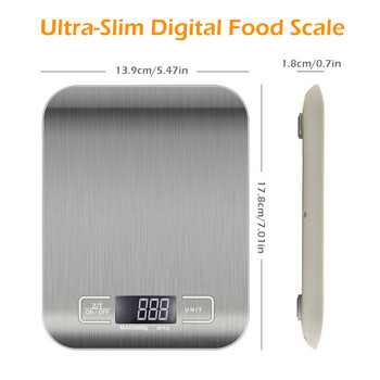 10 кг кухненска везна от неръждаема стомана Везна за претегляне Хранителна диета Пощенски баланс Измерване на LCD електронни везни