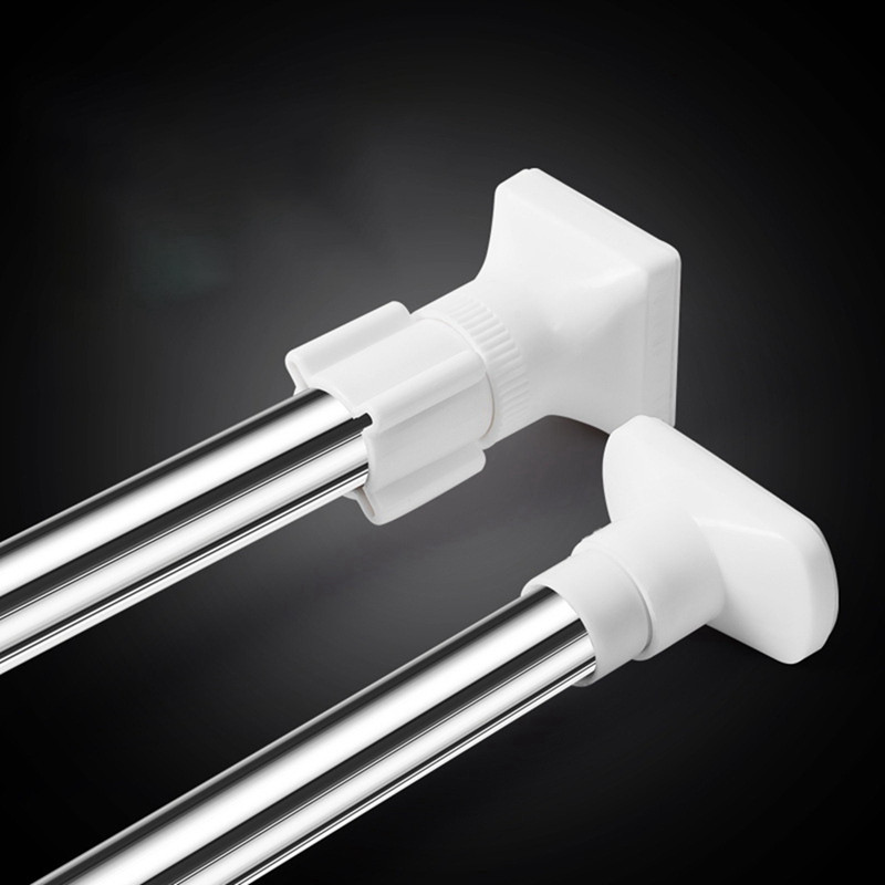 3X rozsdamentes acél teleszkópos állítható rúd ruhaszárító rozsdamentes acél feszítőrúd fürdőszobai sín
